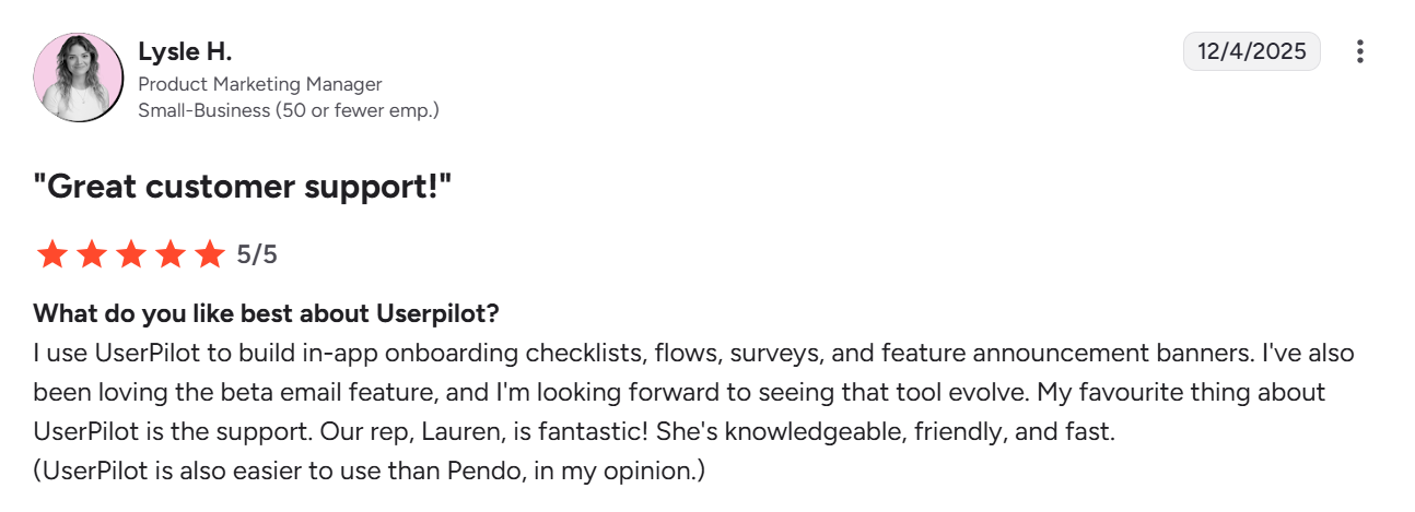 Lysle's review on G2.