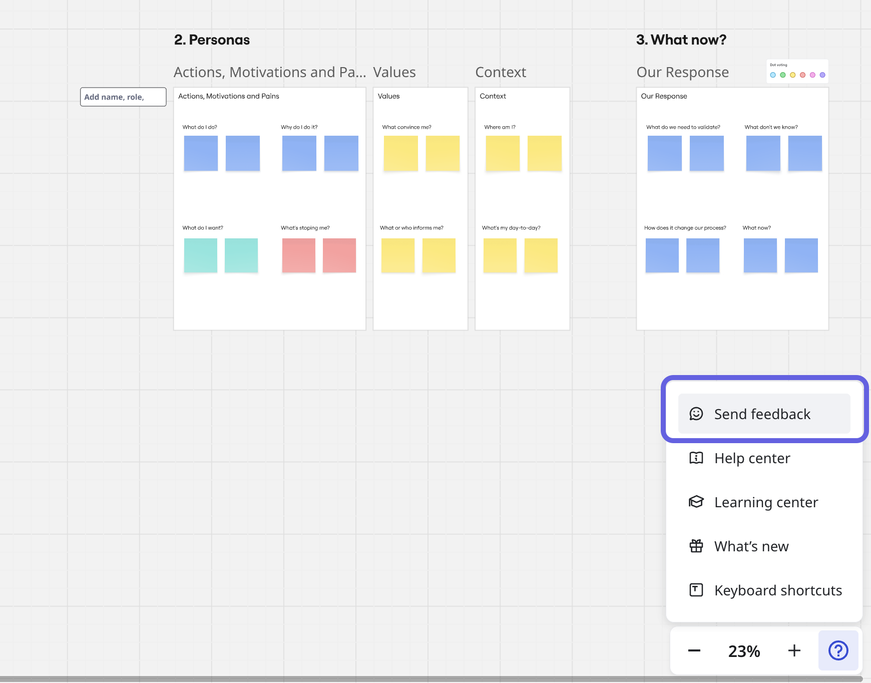 passive survey example in Miro