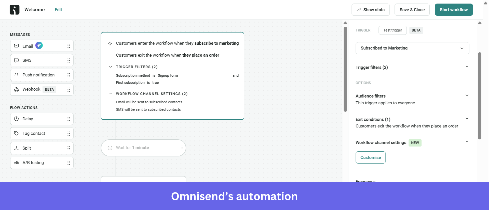 Omnisend's automation feature