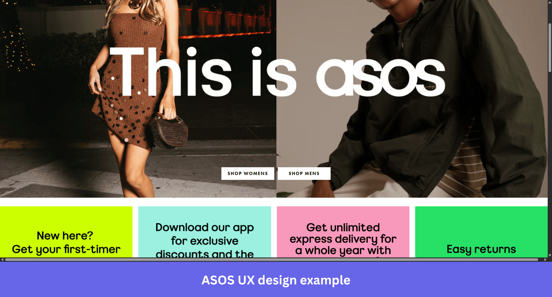 ASOS ux design example