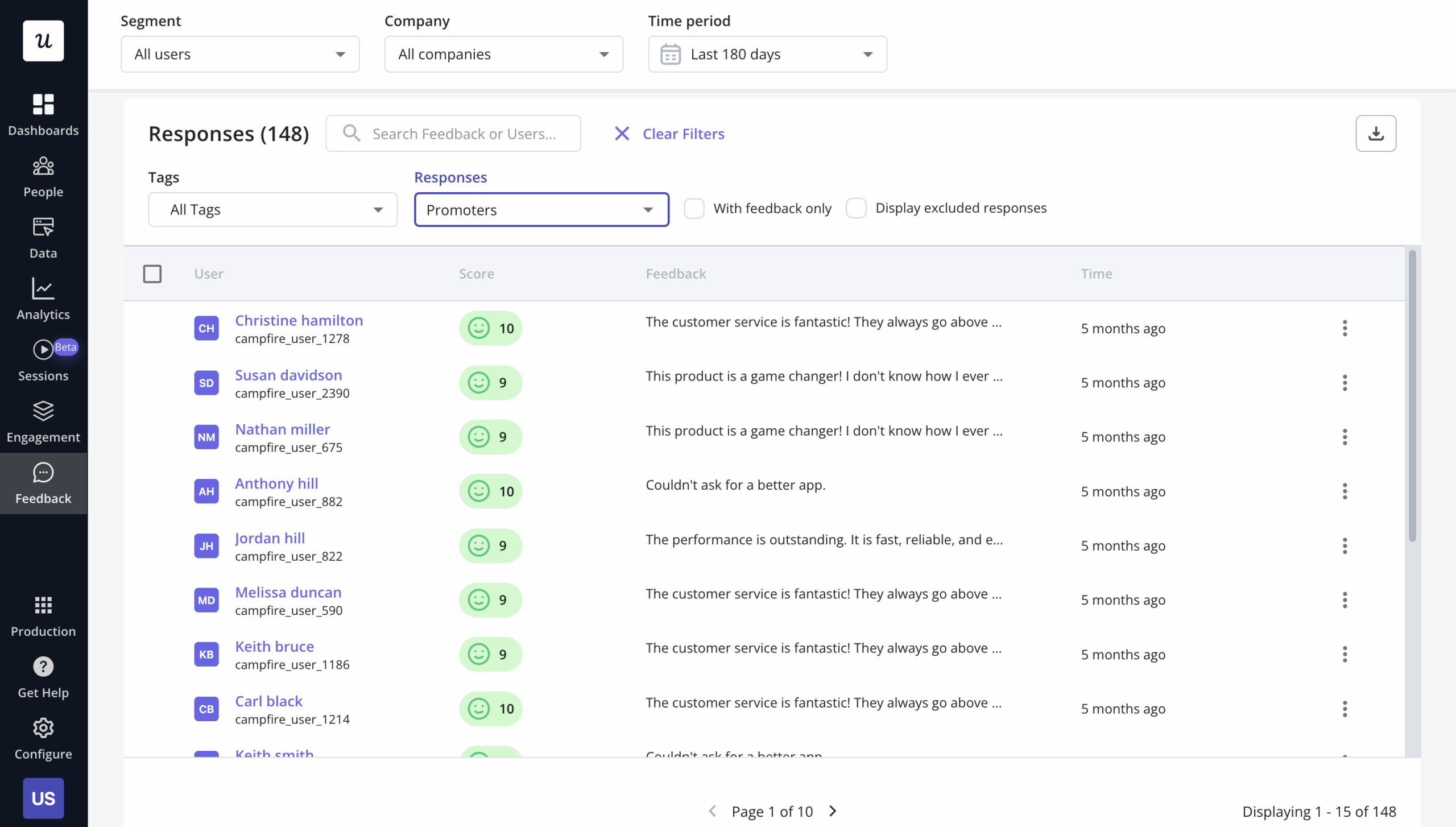 Userpilot nps feedback for user experience analysis.