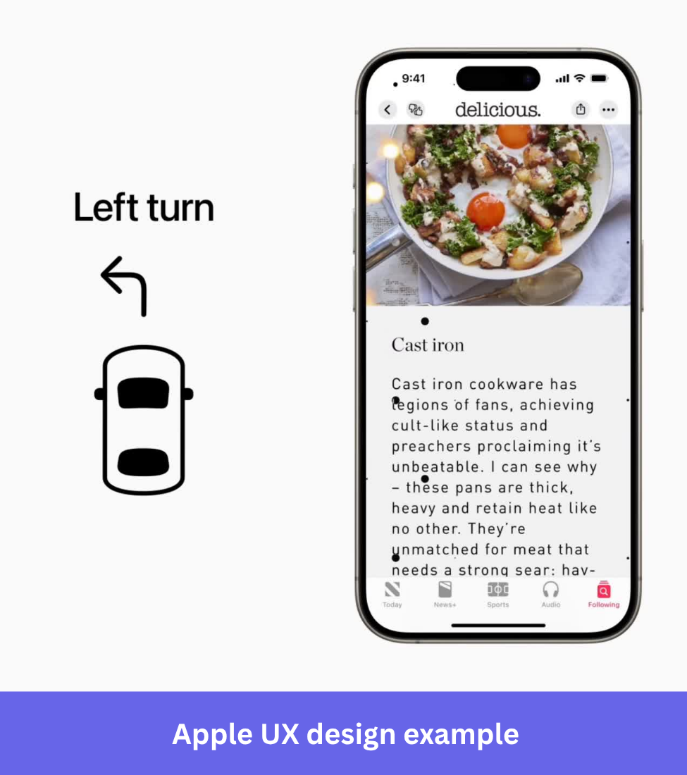Apple UX design example