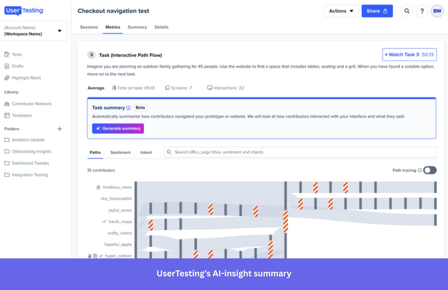 UserTesting AI-testing summary