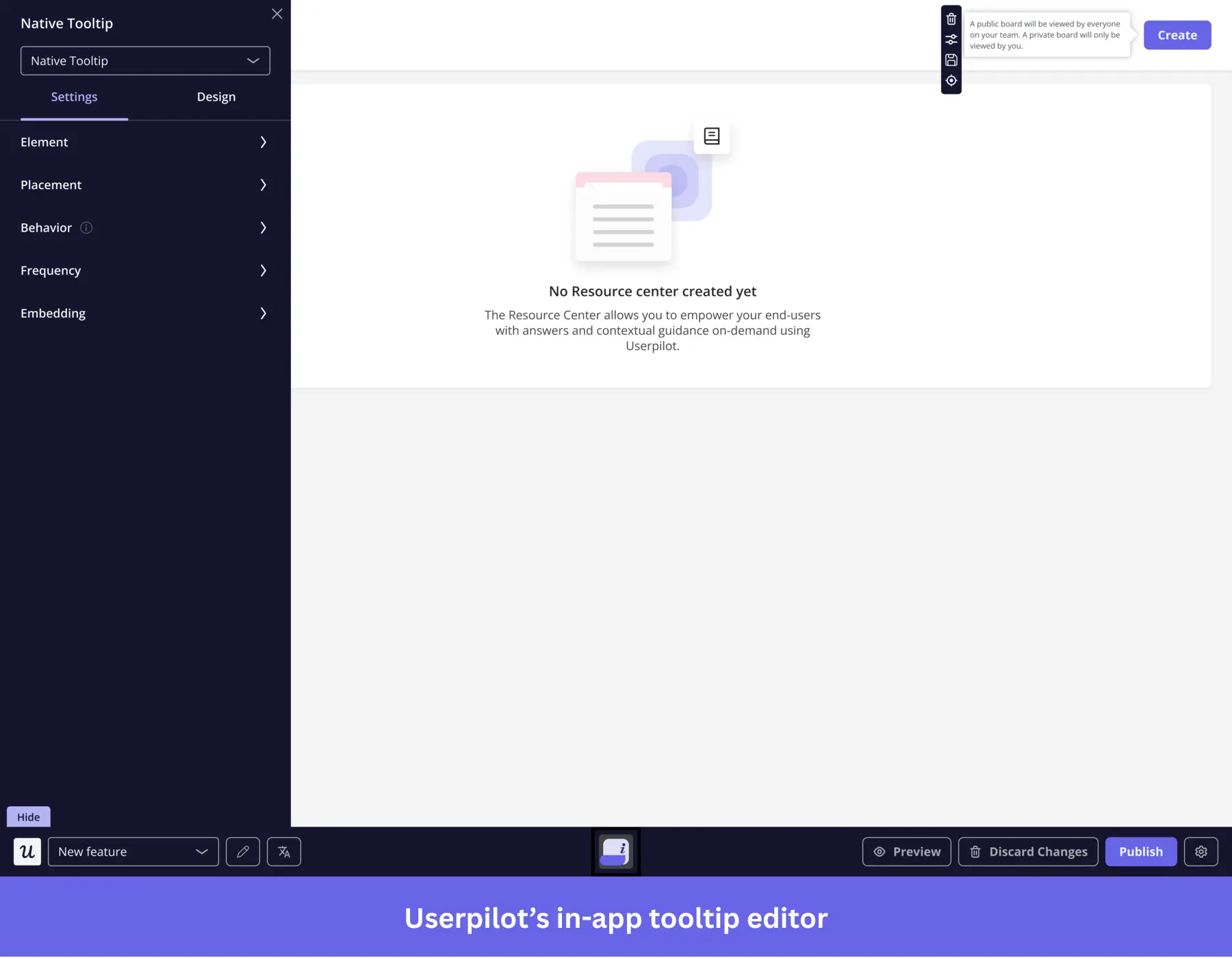 Userpilot in-app tooltip editor