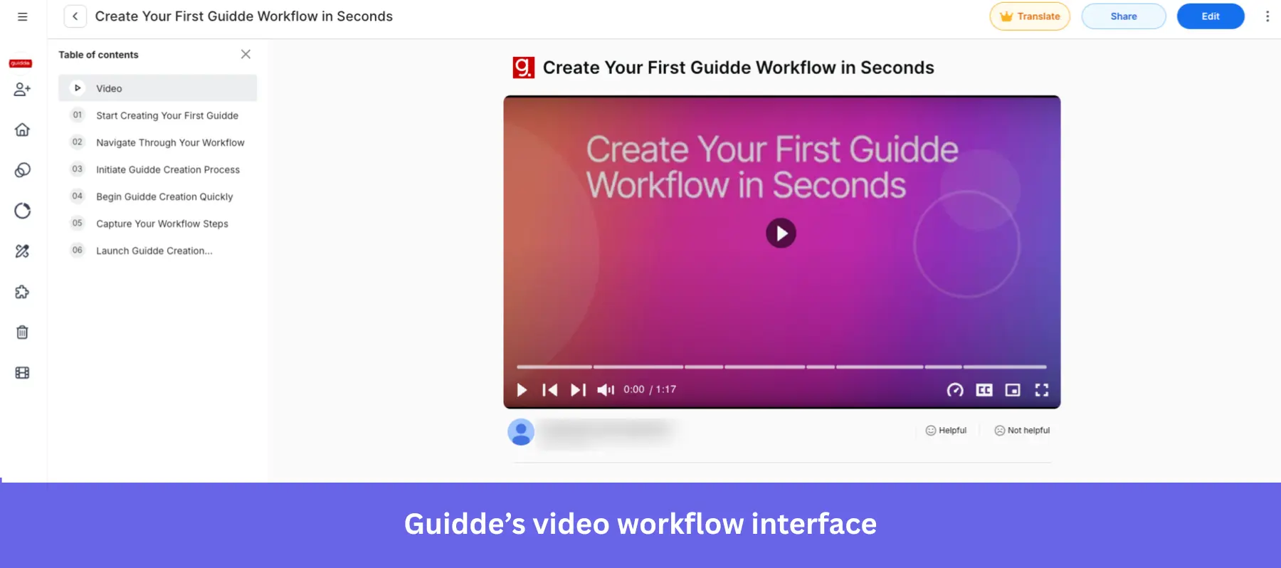 Guidde video workflow interface