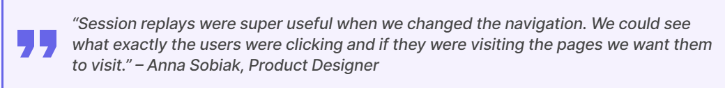 Session replay to understand user behavior
