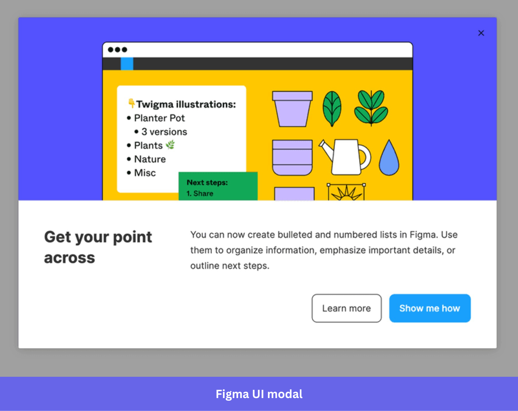 Figma's new feature announcement modal