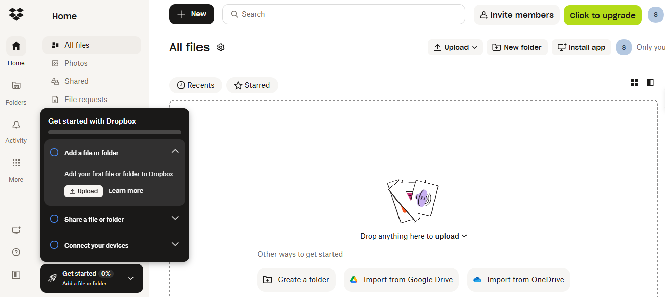 Dropbox onboarding checklist