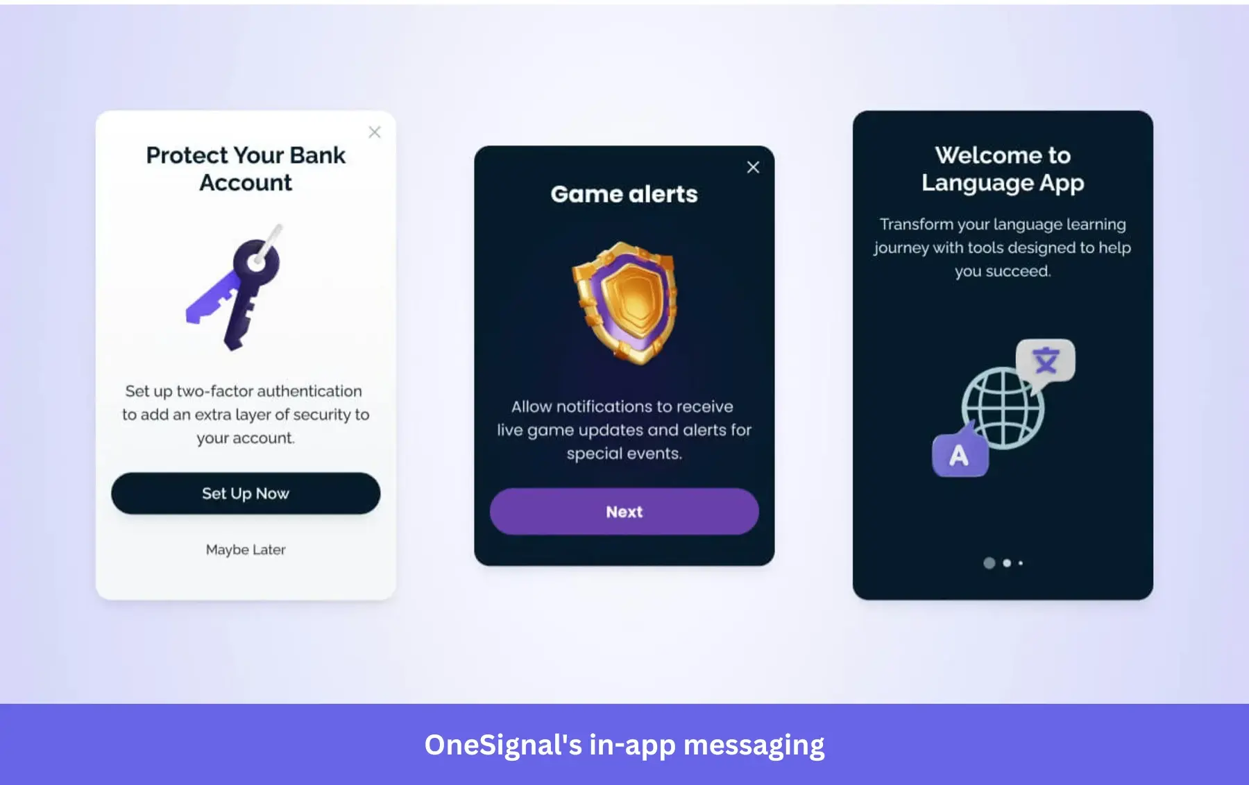In-app messages created in OneSignal.