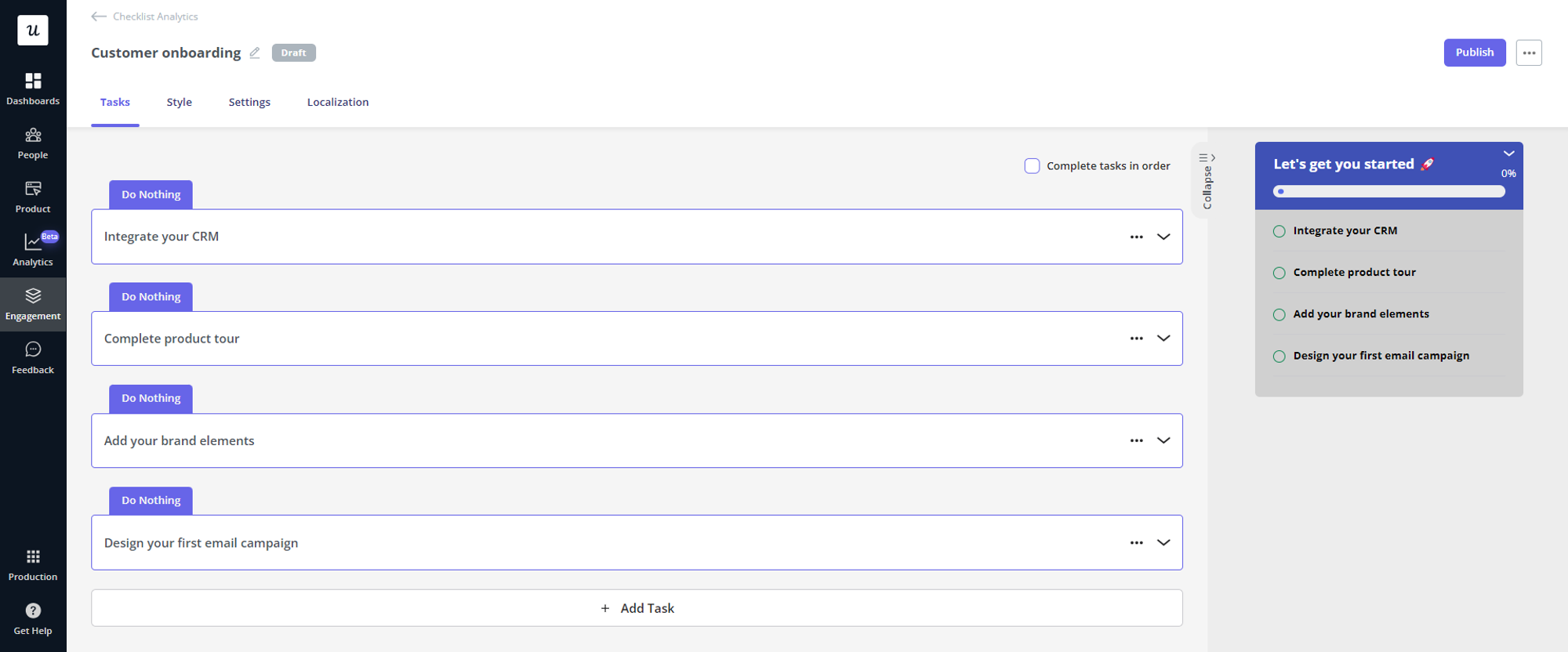 Onboarding checklist created in Userpilot