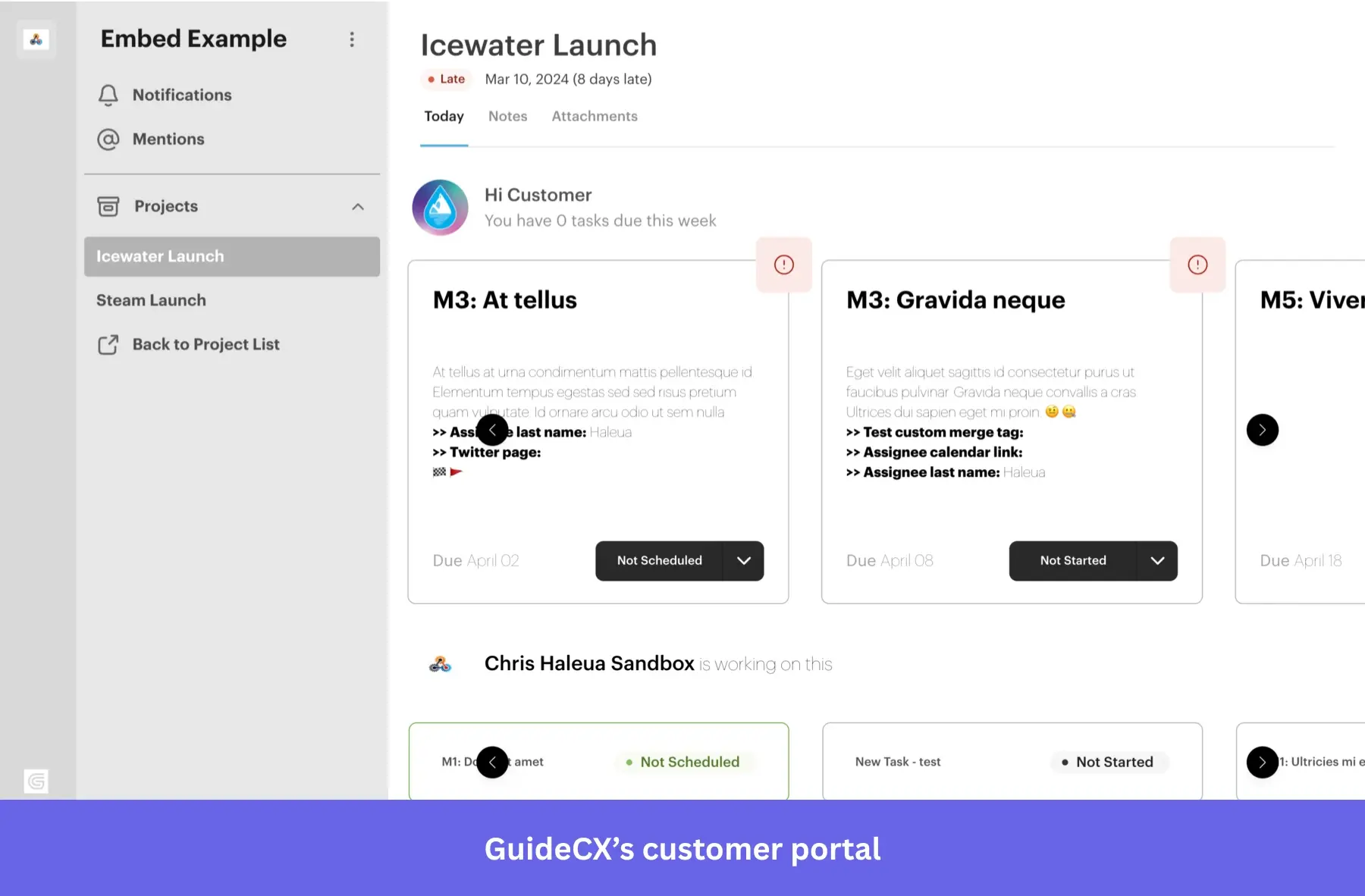 GuideCX's customer portal.