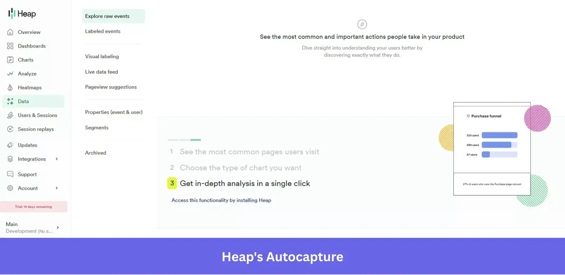 Heap product analytics tools.