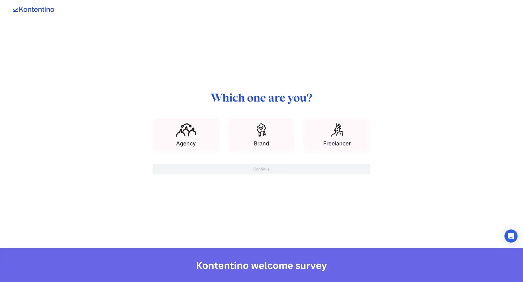 Kontentino welcome survey