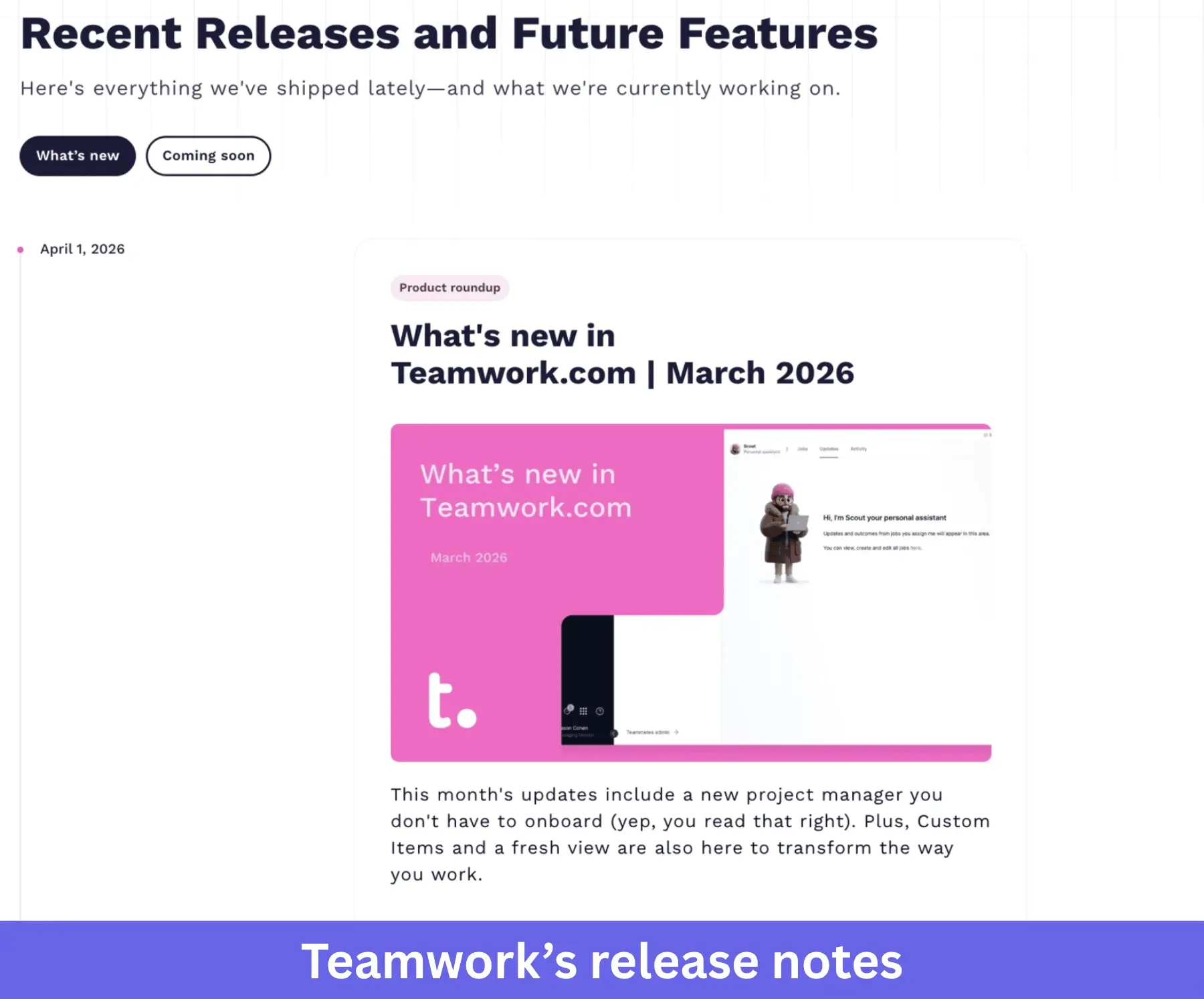 Teamwork release notes