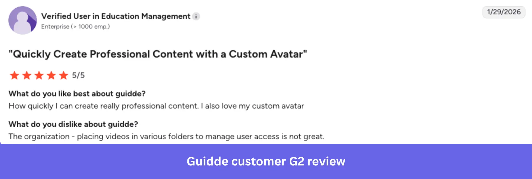 Guidde Customer review
