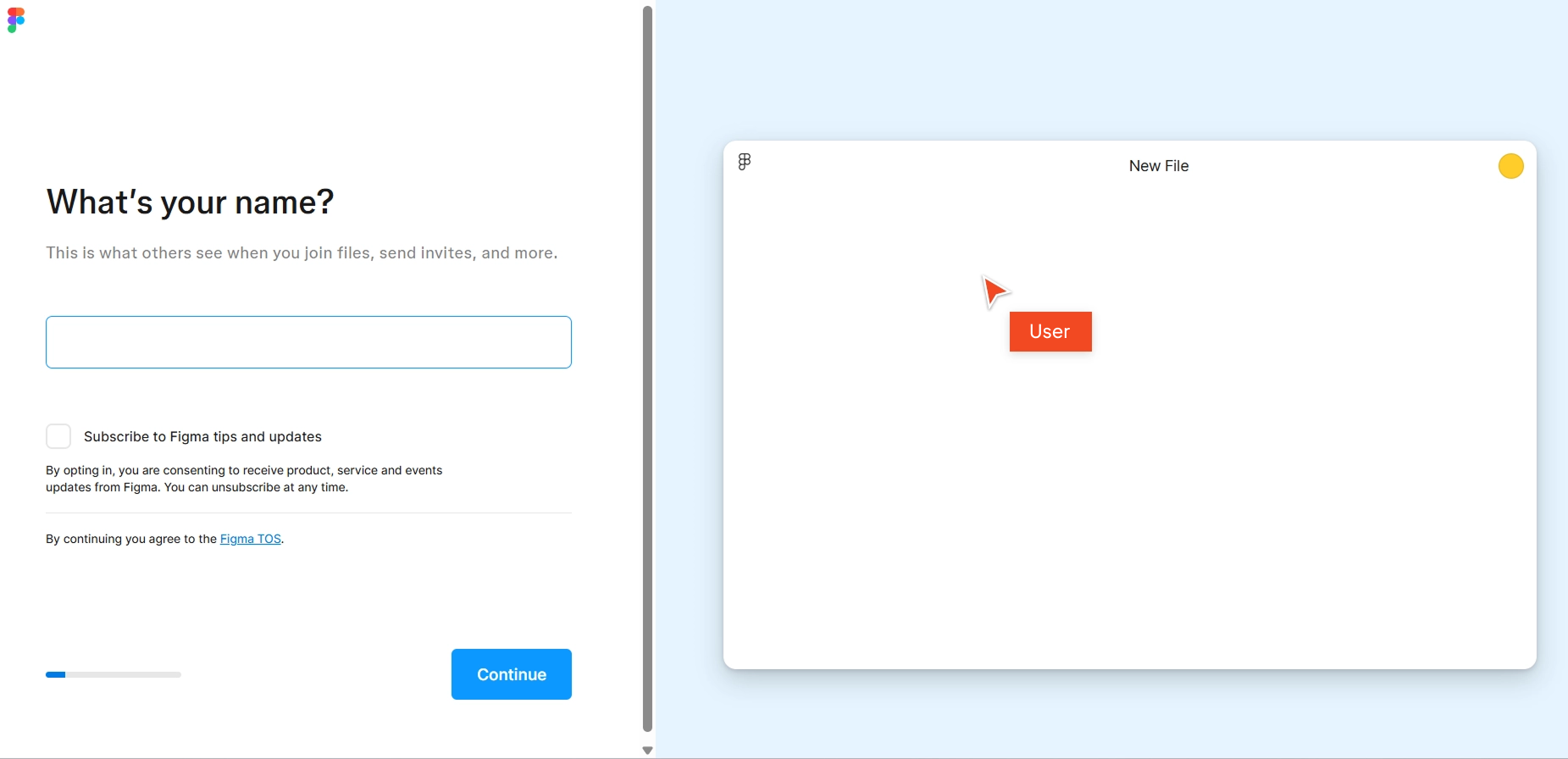 Figma's welcome survey question