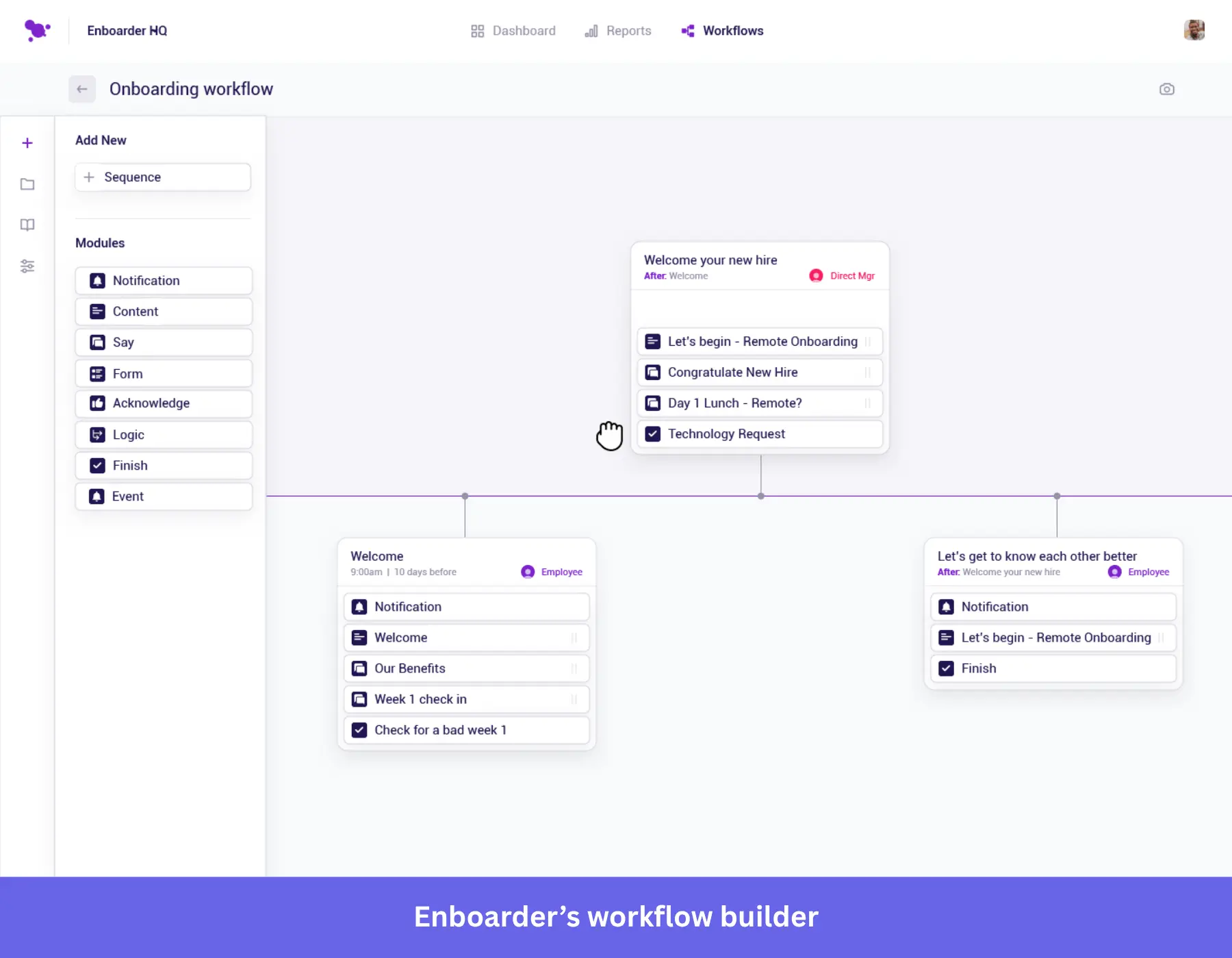 Enboarder workflow builder for enterprise applications.