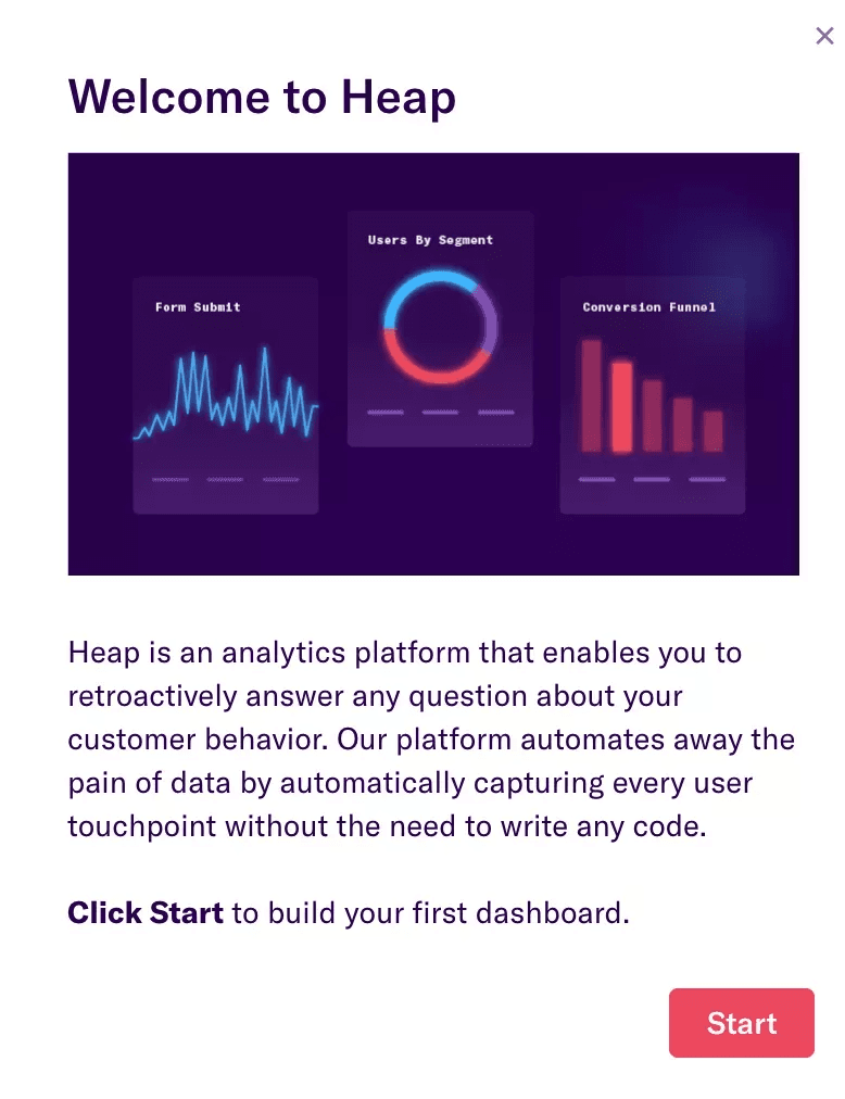 A brief, effective, onboarding message and a clear call to action