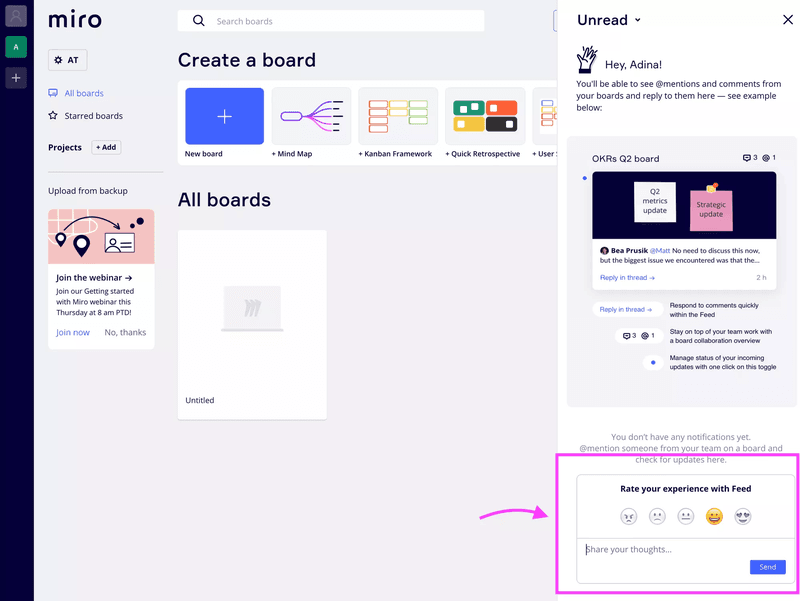 miro passive feedback form