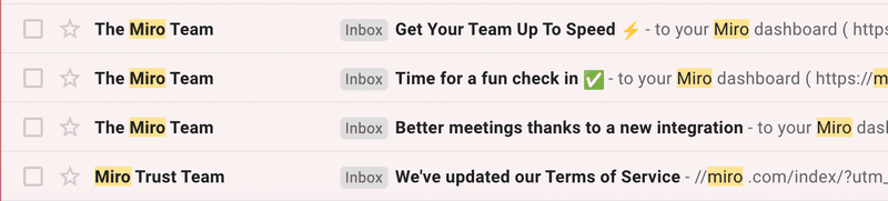 Miro email subject lines