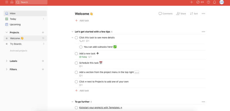 Todoist demo content