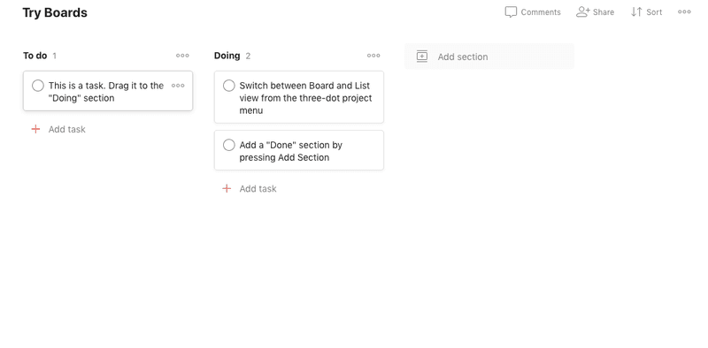Todoist demo content board