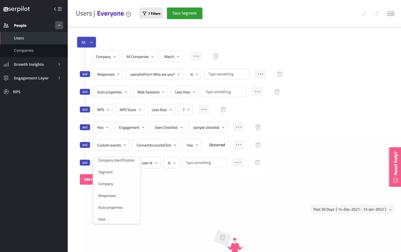 Userpilot segmentation