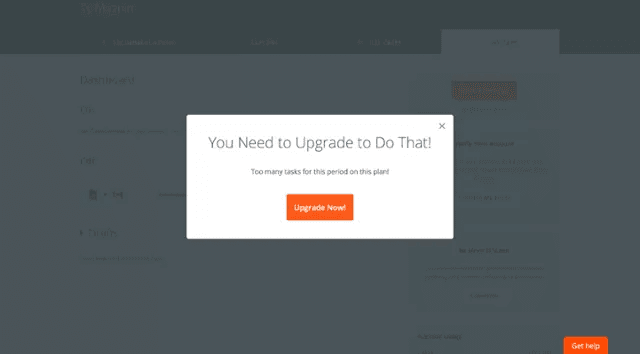Zapier upgrade modal