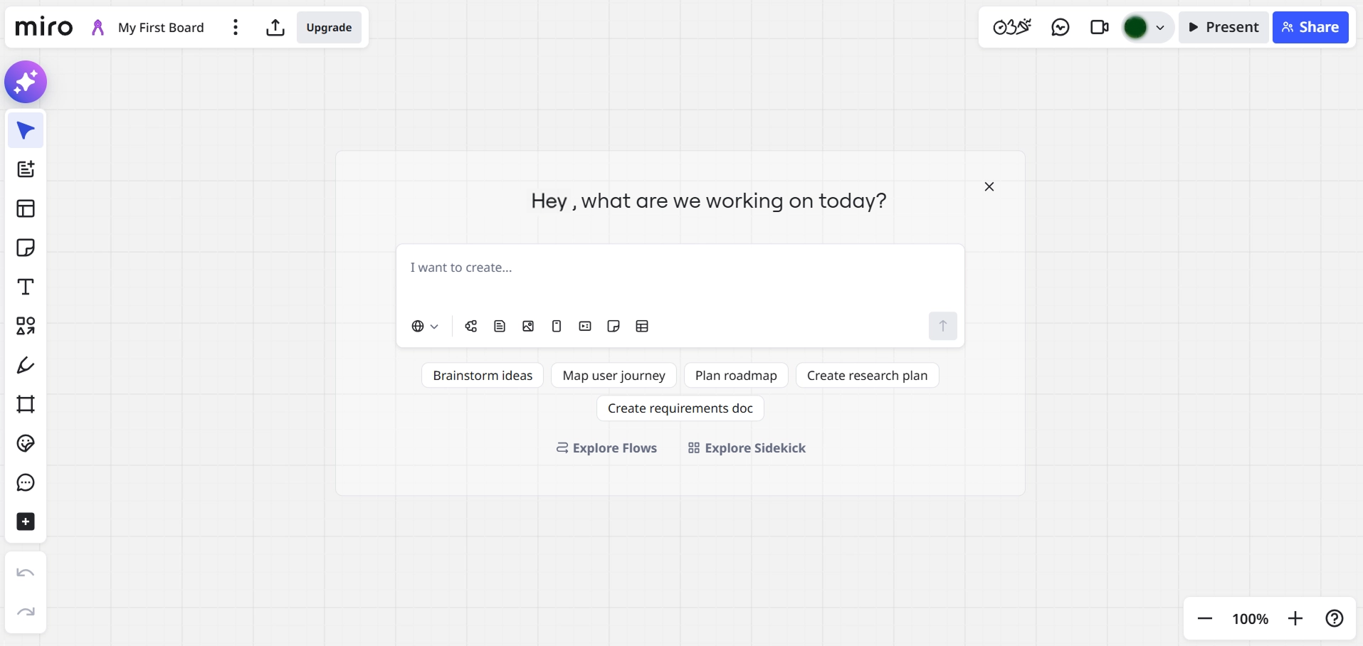 Miro's survey result after completion
