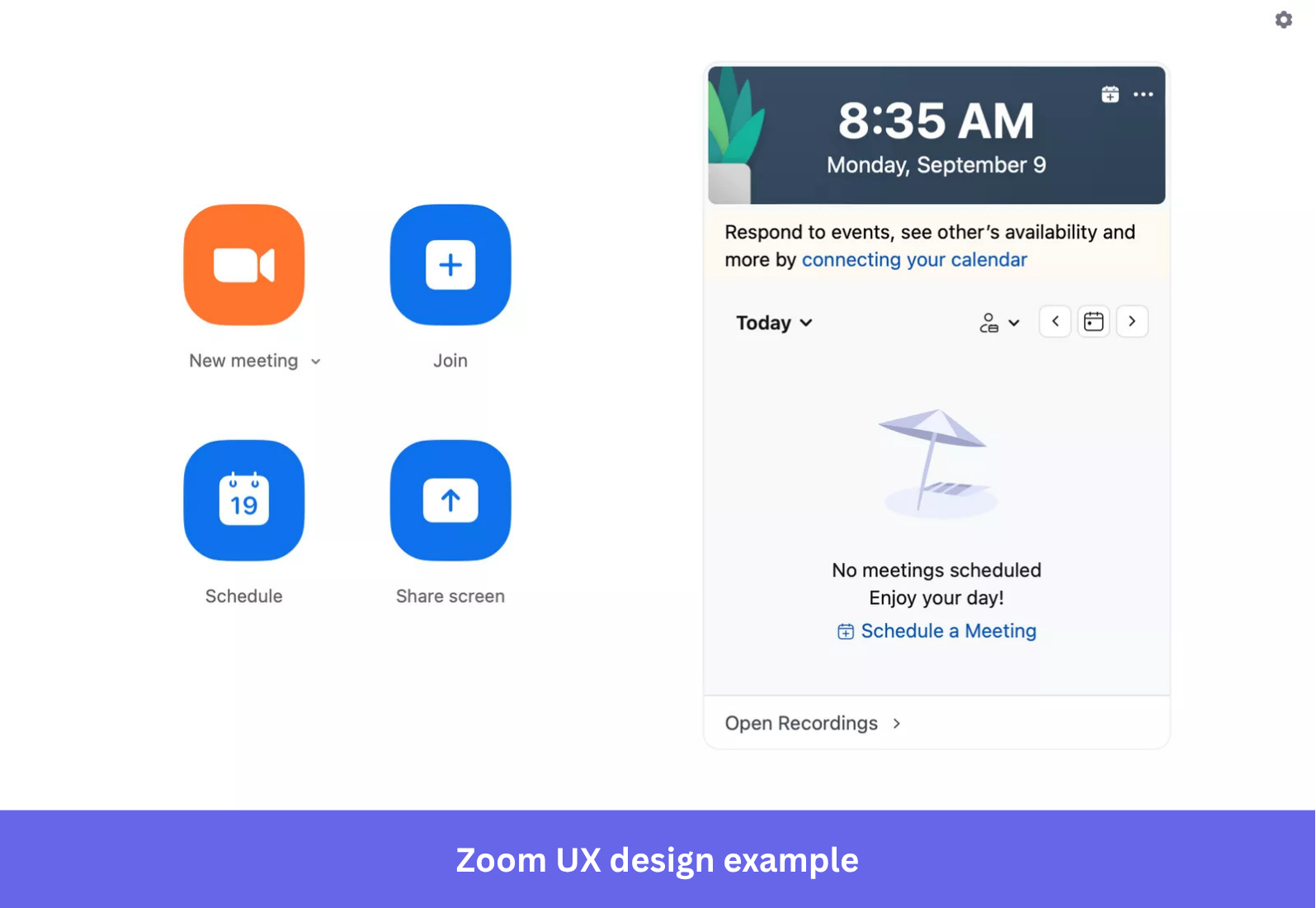 Zoom UX design example