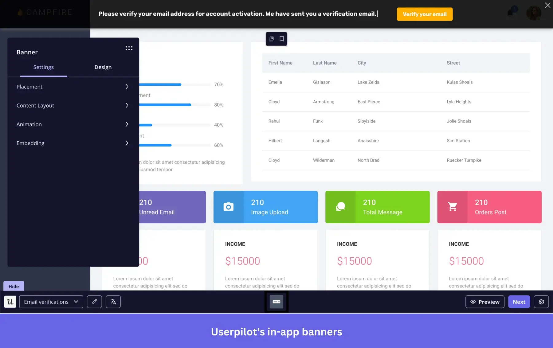 Userpilot in-app banners