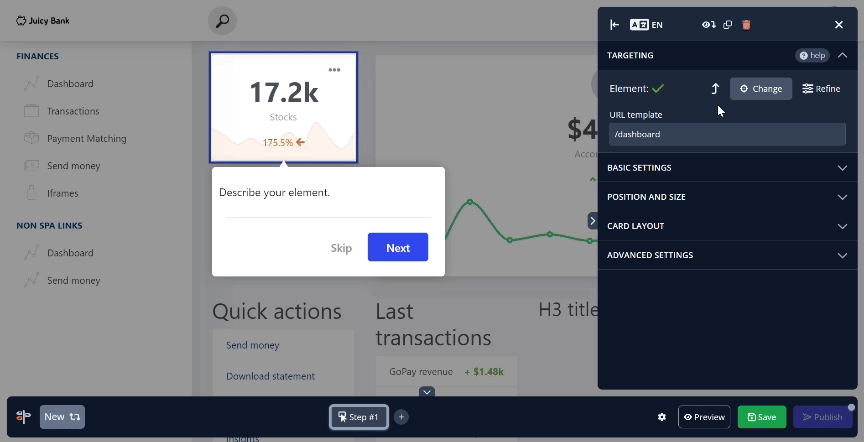 ProductFruits sidebar interface highlighting content categories like flows, smart-tips, and beacons. Use ProductFruits to organize flows and tooltips for in-app engagement, all accessible from a single central dashboard.
