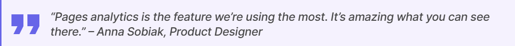 Anna on Userpilot's page analytics