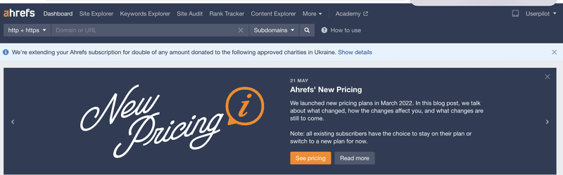 ahrefs dashborad price increase