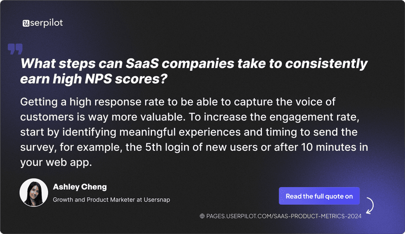 Product Metrics Benchmark Report: Ashley Cheng about improving NPS