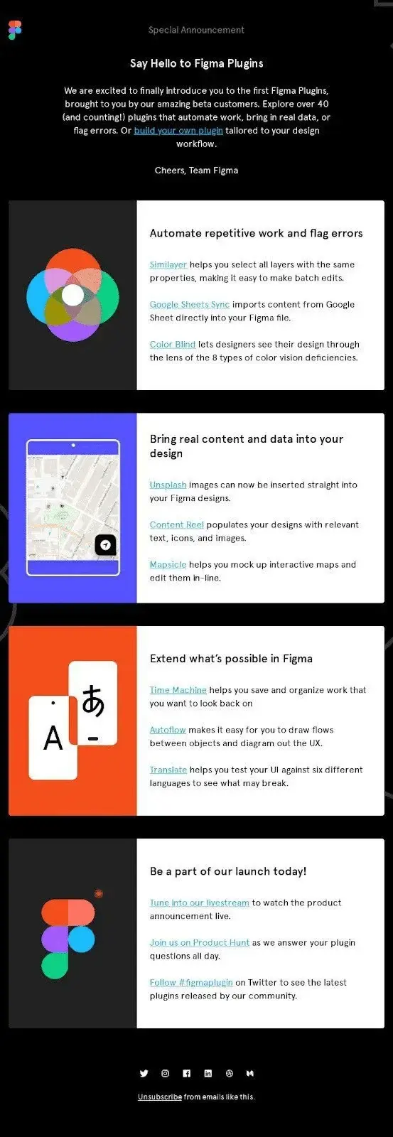 Figma plugins launch email