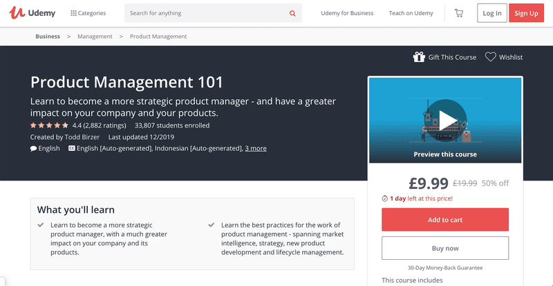 become product manager course