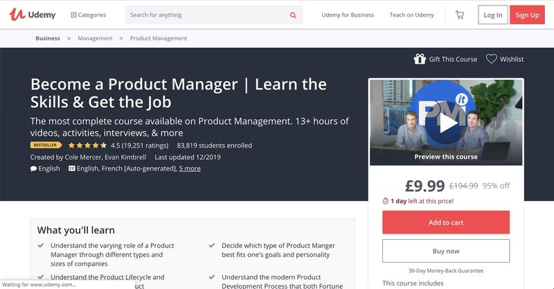 become a product manager course
