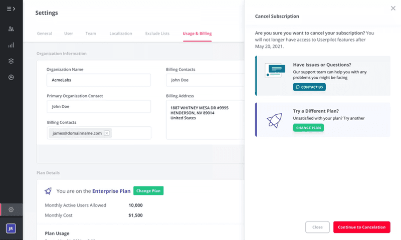 cancellation flow userpilot customer success strategy