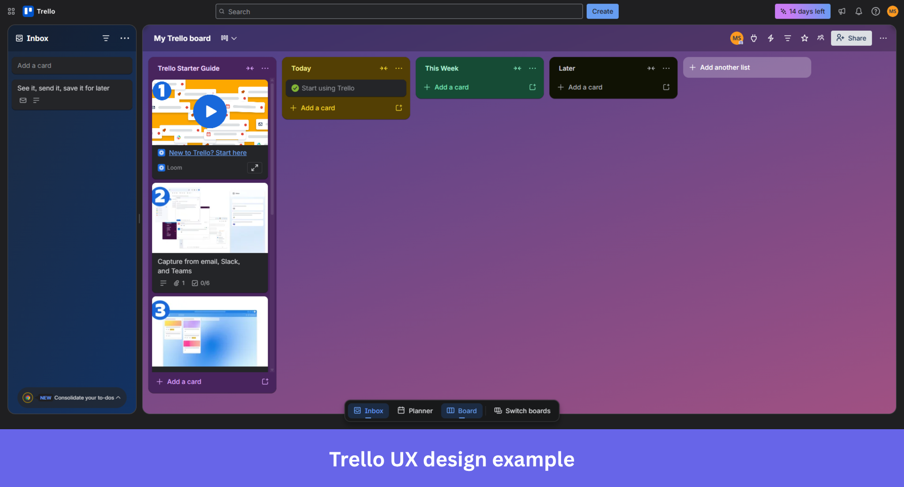 Trello UX design example