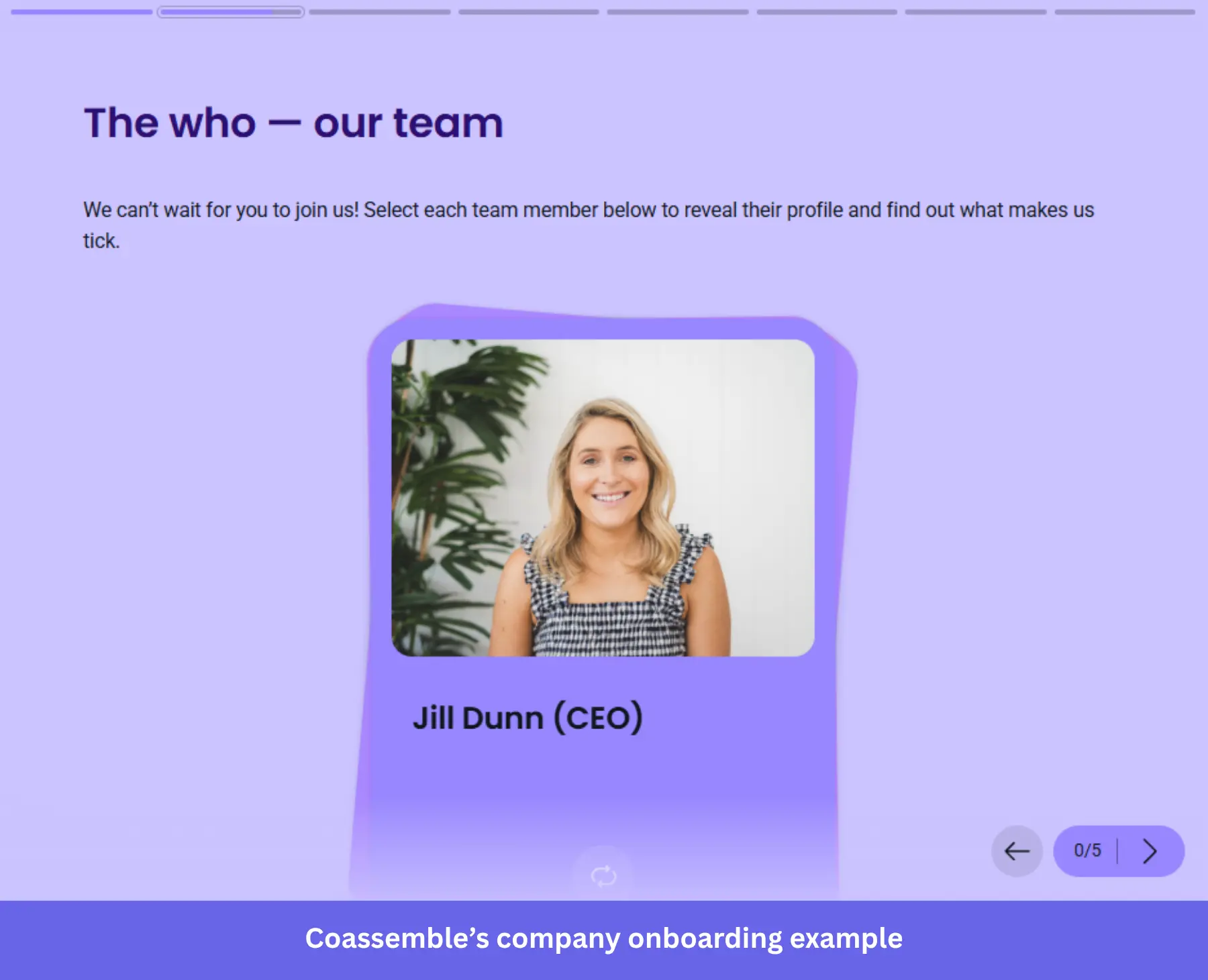 Coassemble onboarding document for faster onboarding.