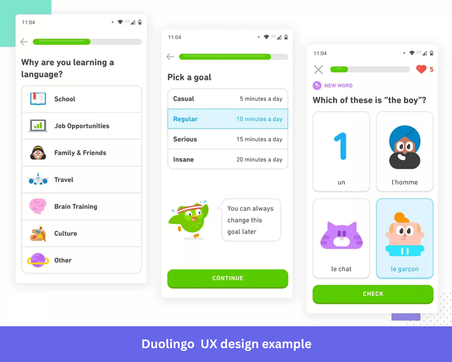Duolingo UX design example