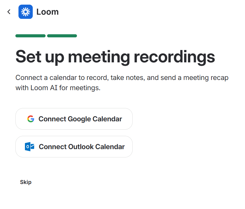 Loom's content calendar setup