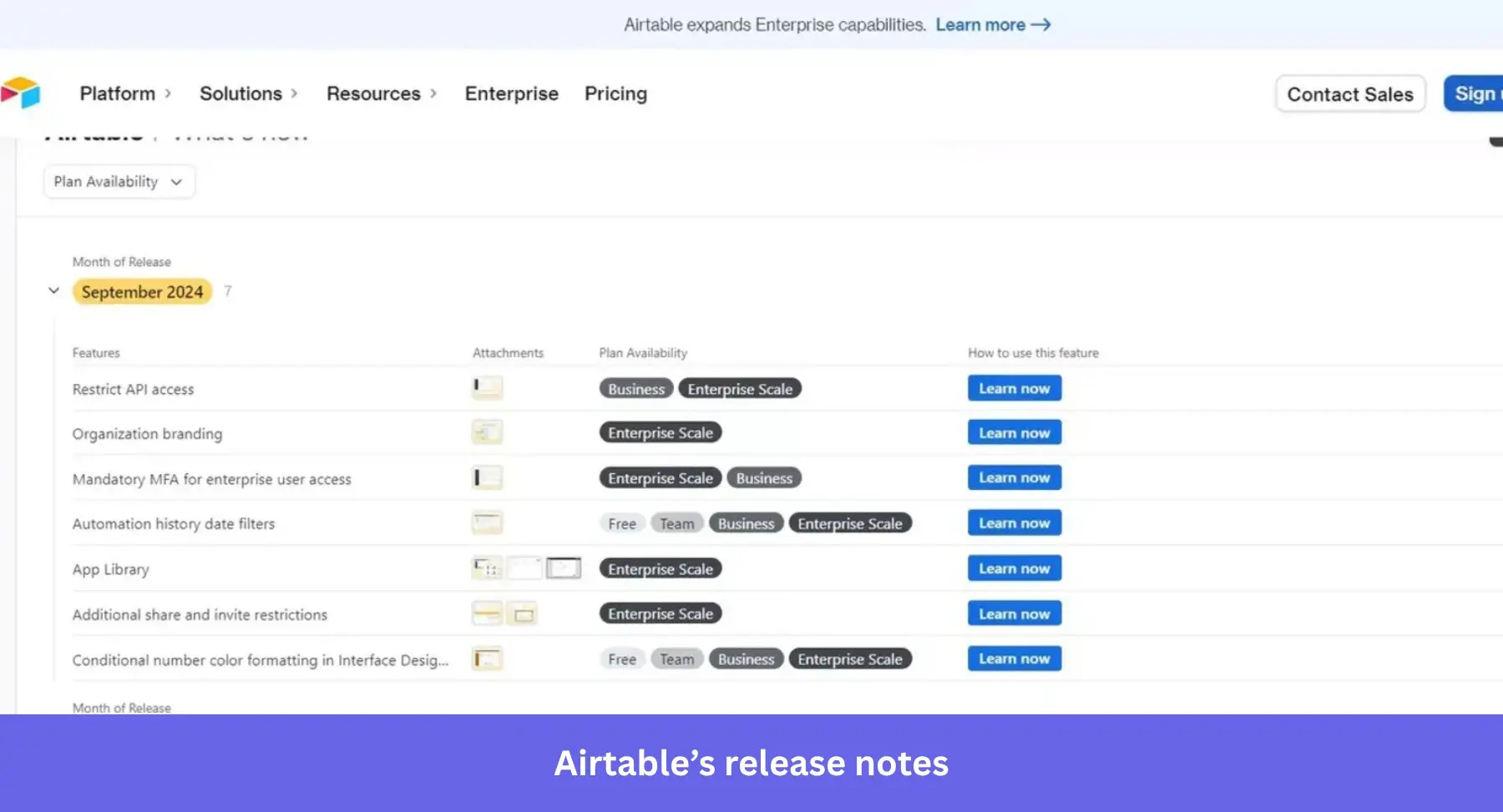Airtable release notes