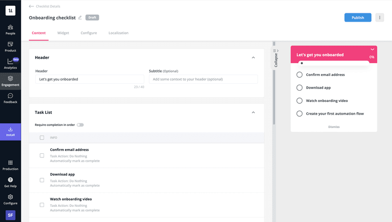 Onboarding checklist