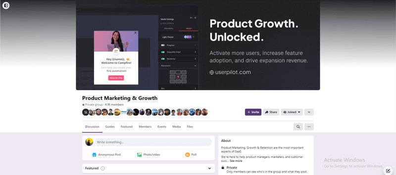 Customer advocacy strategy: Userpilots product growth community