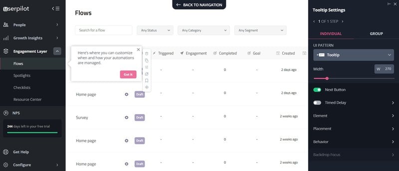 Contextual help in Userpilot.