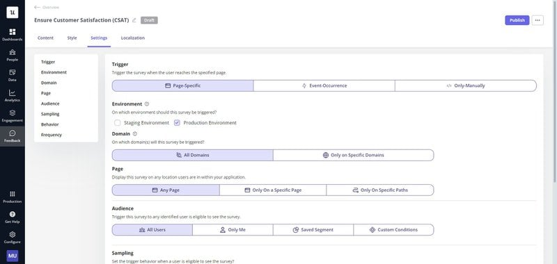 userpilot survey targeting