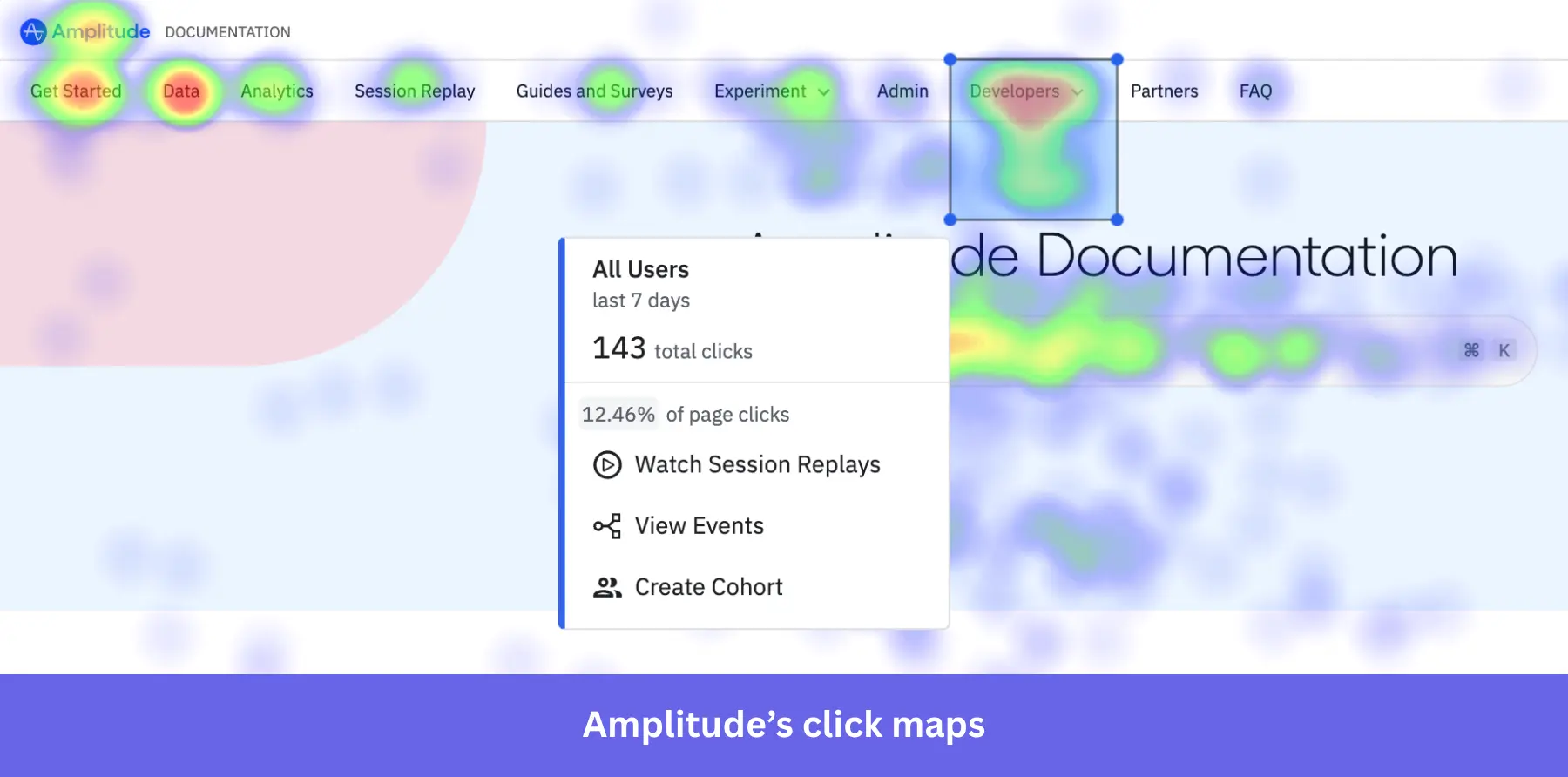 Amplitude click maps. Creating a click map with Amplitude.