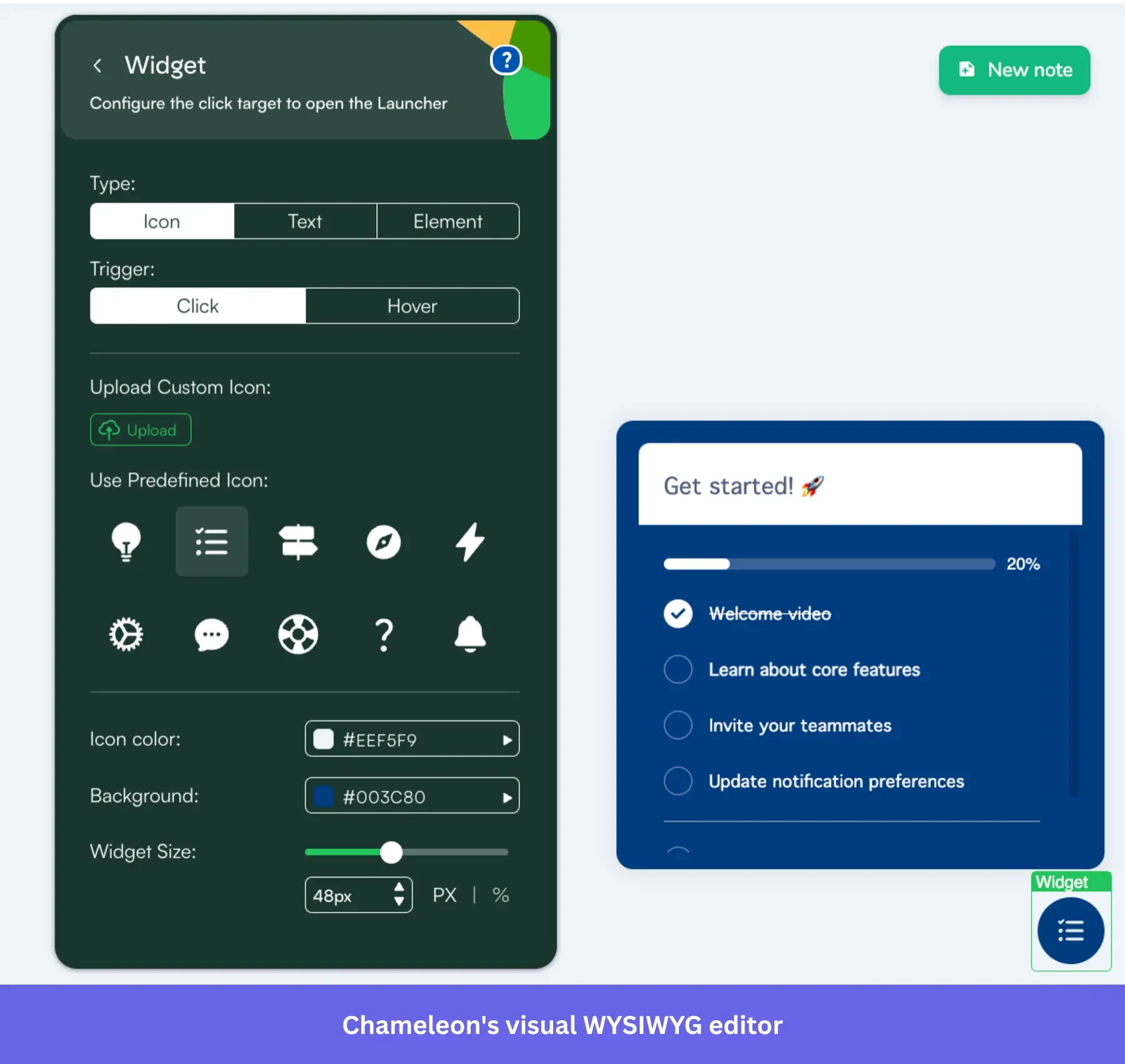 Building an onboarding checklist in Chameleon.